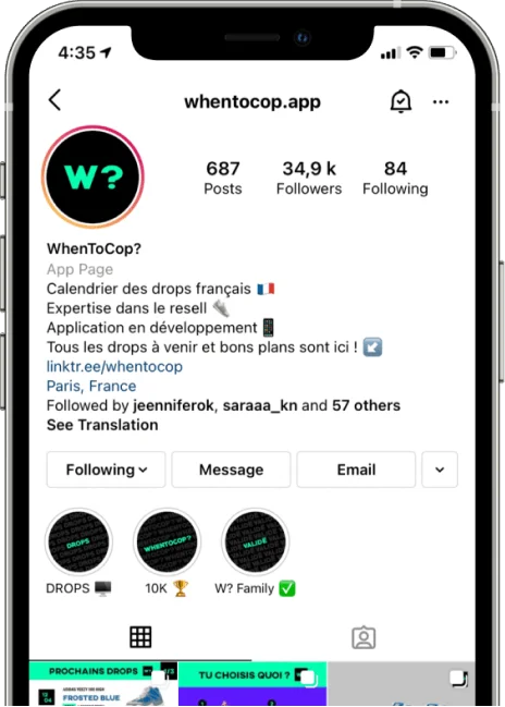 mockup WhenToCop? social network