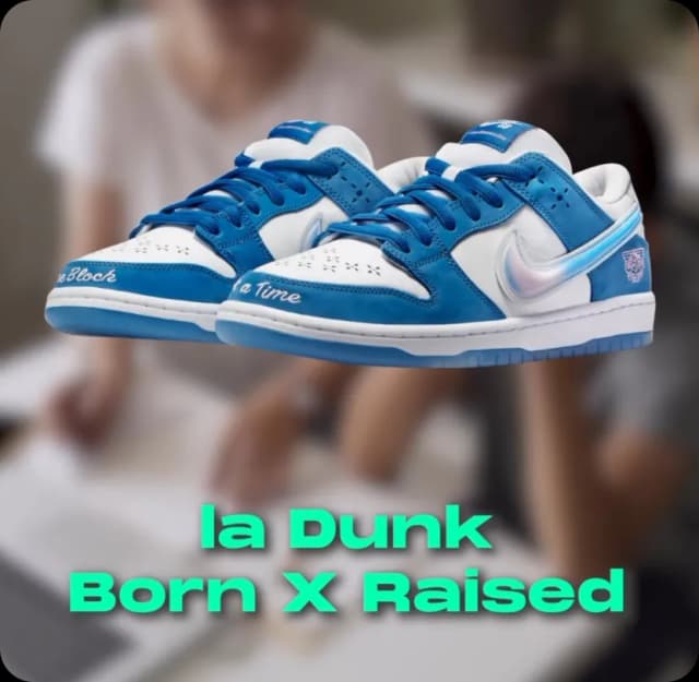 image sur la nike dunk born x raised