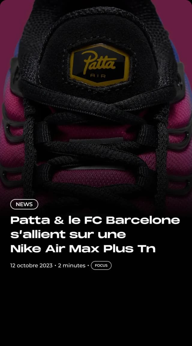 information sur la patta x fc barcelone air max plus tn