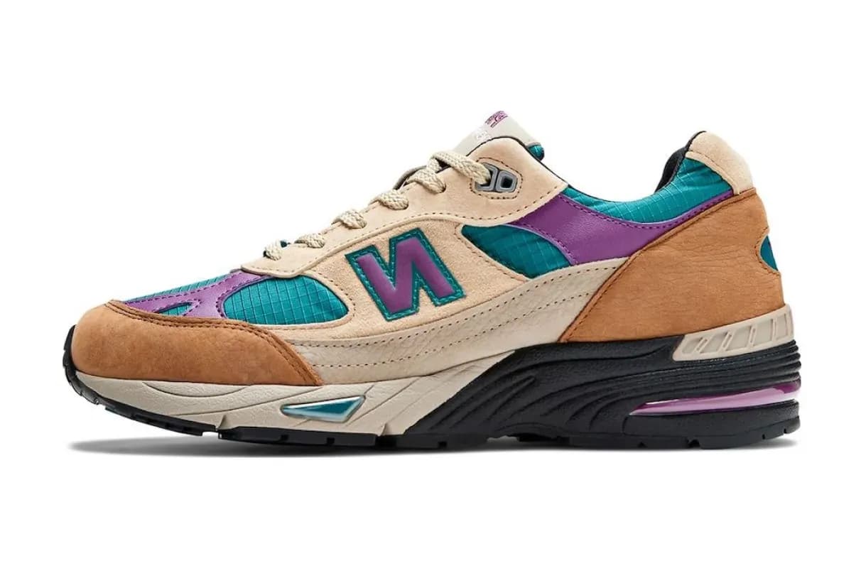 Palace x New Balance 991 Made in UK Brown Aqua Purple M991PAL