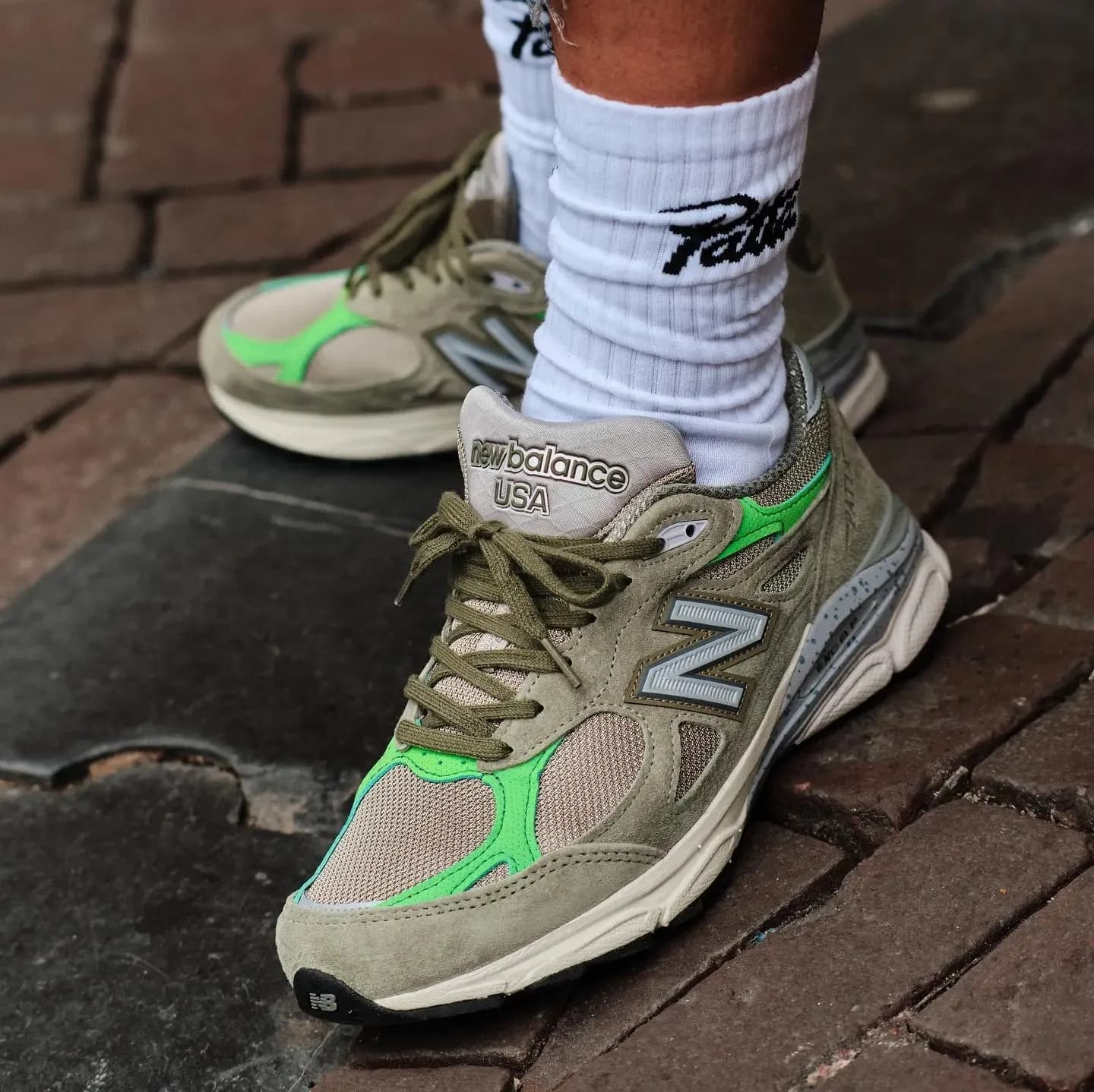 patta x new balance 990v3 olive