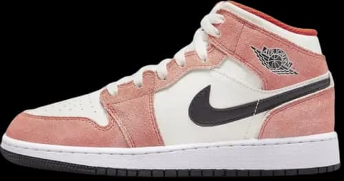 image de Air Jordan 1 Mid GS Orange Suede DV1336-800