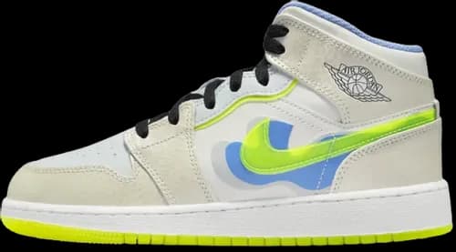 image de Air Jordan 1 Mid SE GS Warped Swoosh DV1314-017