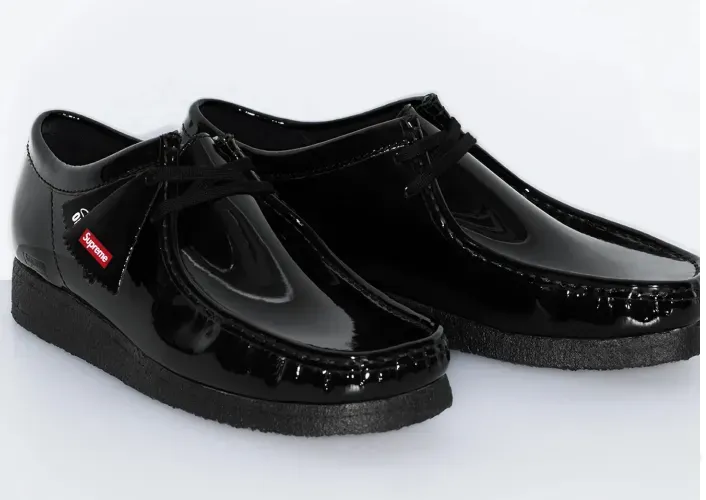 supreme-clarks-originals-wallabee-patent-black