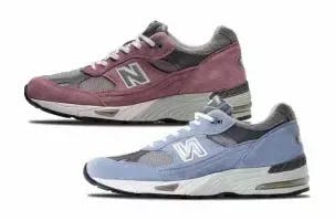 New Balance 991 Made in UK Pink Suede & Slate Blue W991PGG M991BGG