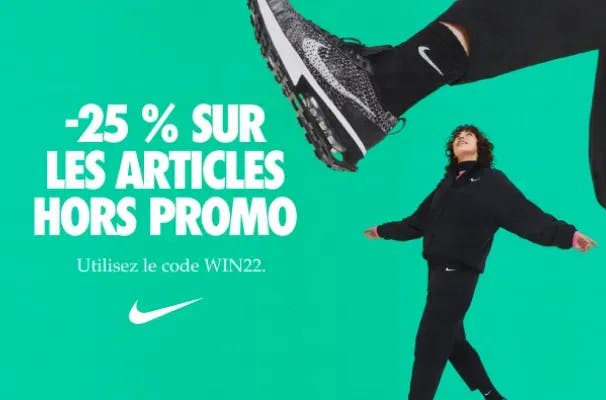 Nike Cyber Week -25% sur les articles hors promo WIN22