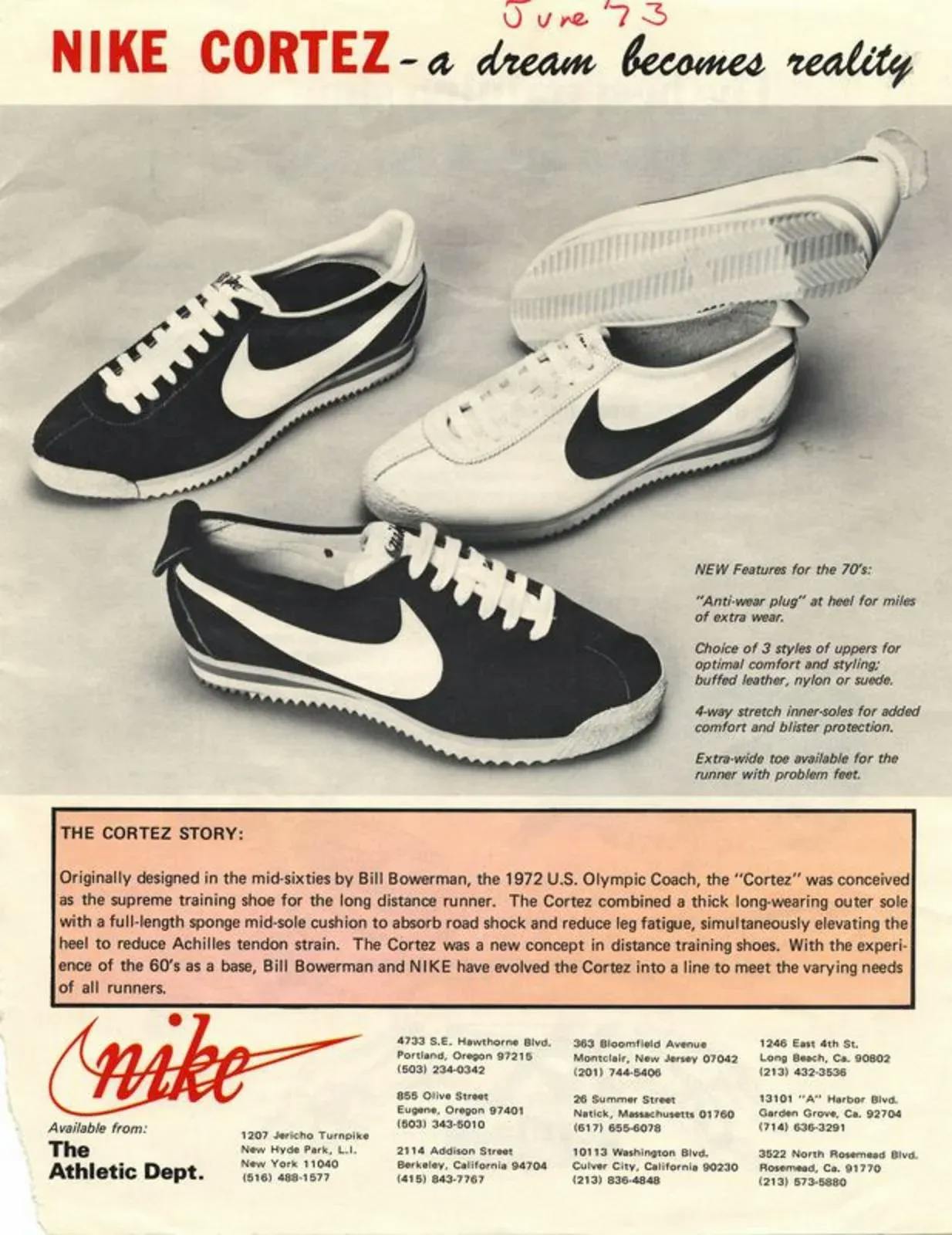 Nike cortez 1972 première sneakers Nike